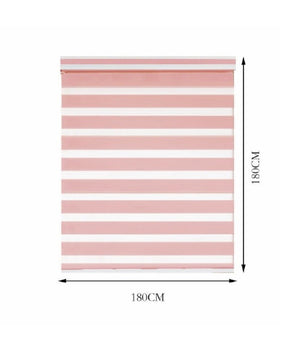Tenda A Rullo Doppio Oscurante Interni Senza Foratura Avvolgibile Finestre Porte  Rosa   -180x180cm   -