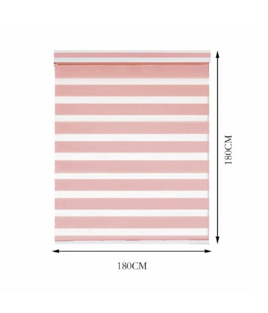 Tenda A Rullo Doppio Oscurante Interni Senza Foratura Avvolgibile Finestre Porte  Rosa   -180x180cm   -