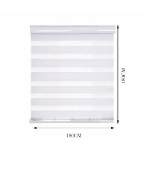 Tenda A Rullo Doppio Oscurante Interni Senza Foratura Avvolgibile Finestre Porte  Bianco   -180x180cm   -