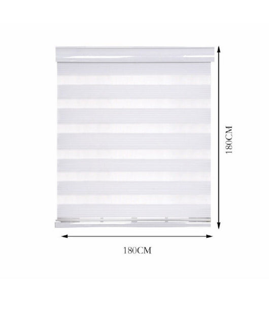 Tenda A Rullo Doppio Oscurante Interni Senza Foratura Avvolgibile Finestre Porte  Bianco   -180x180cm   -