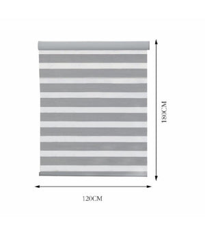 Tenda A Rullo Doppio Oscurante Interni Senza Foratura Avvolgibile Finestre Porte  Grigio   -120x180cm   -