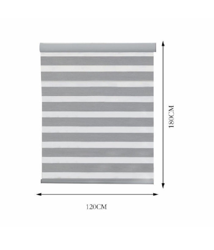 Tenda A Rullo Doppio Oscurante Interni Senza Foratura Avvolgibile Finestre Porte  Grigio   -120x180cm   -