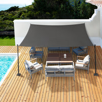 IDMarket - Tenda a vela parasole rettangolare 4x6 M grigio