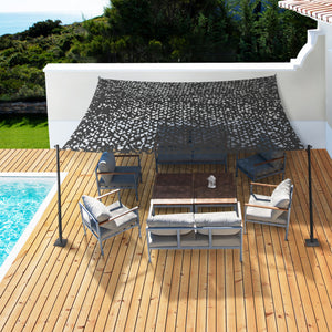 IDMarket - Tenda a vela parasole rettangolare design mimetico 3x4 M grigio