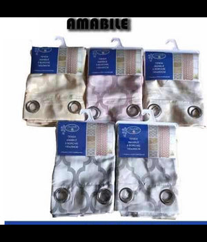 Tenda Amabile Pannello Singolo 8 Borchie Porta Finestra Cucina Bastone 140x280 Cm         