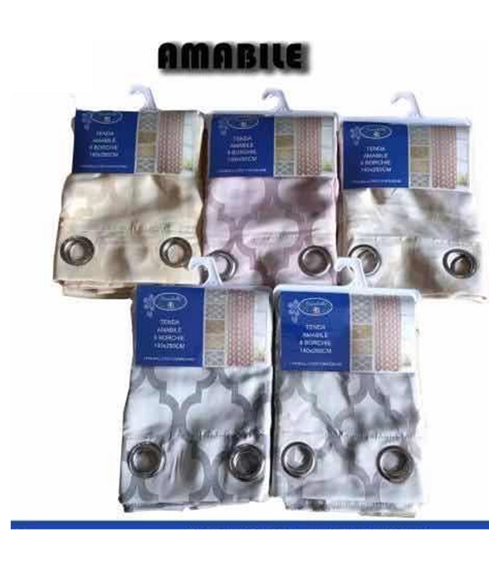 Tenda Amabile Pannello Singolo 8 Borchie Porta Finestra Cucina Bastone 140x280 Cm         