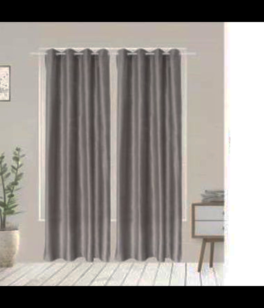 Tenda Betta Vellutata Pannello Singolo 8 Borchie Porta Finestra Bastone 140x290         