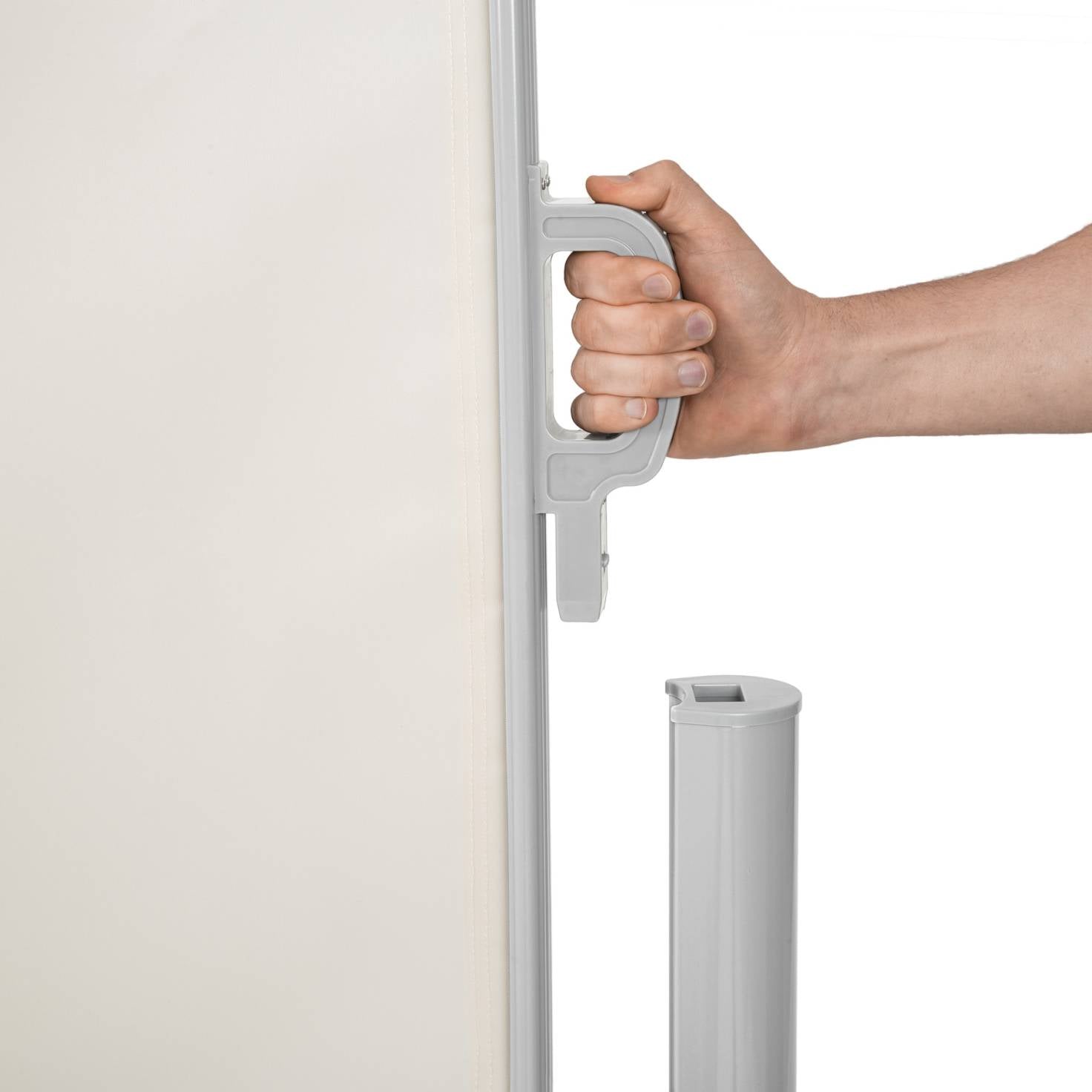 Tenda laterale 300x180H cm. Separè frangivento con sistema di riavvolgimento automatico. Telaio in Alluminio. Colore Beige