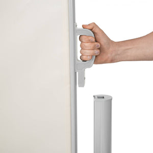 Tenda laterale 300x180H cm. Separè frangivento con sistema di riavvolgimento automatico. Telaio in Alluminio. Colore Beige