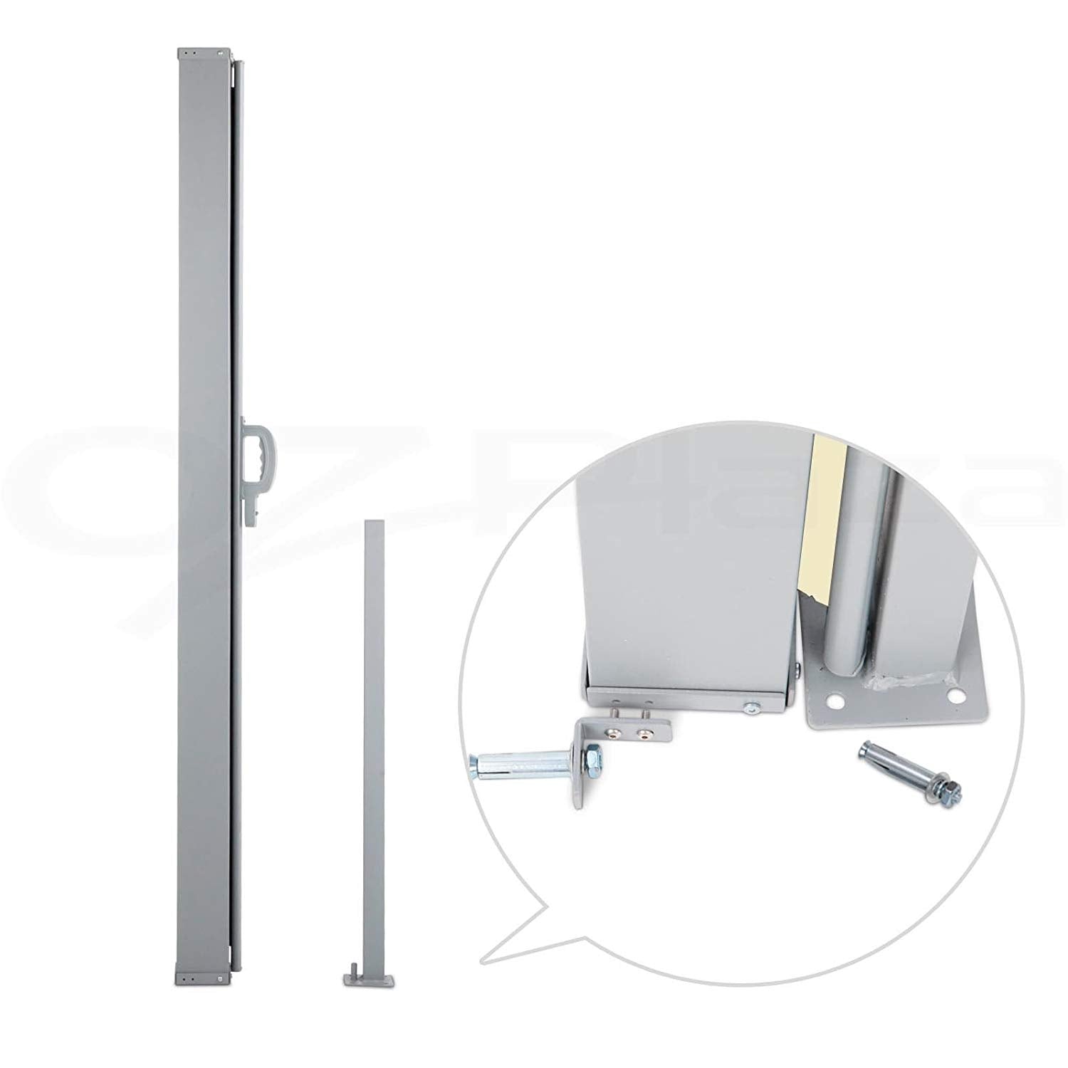 Tenda laterale 300x180H cm. Separè frangivento con sistema di riavvolgimento automatico. Telaio in Alluminio. Colore Beige