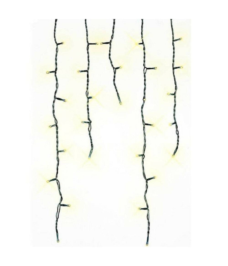 Tenda Cascata Luminosa 160 Led Bianco Caldo 230 Cm Decorazioni Natalizie Luci         