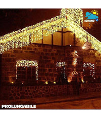 Tenda Cascata Luminosa Bianco Caldo 250 X 75 Cm Prolungabile Fino A 50mt 126 Led         