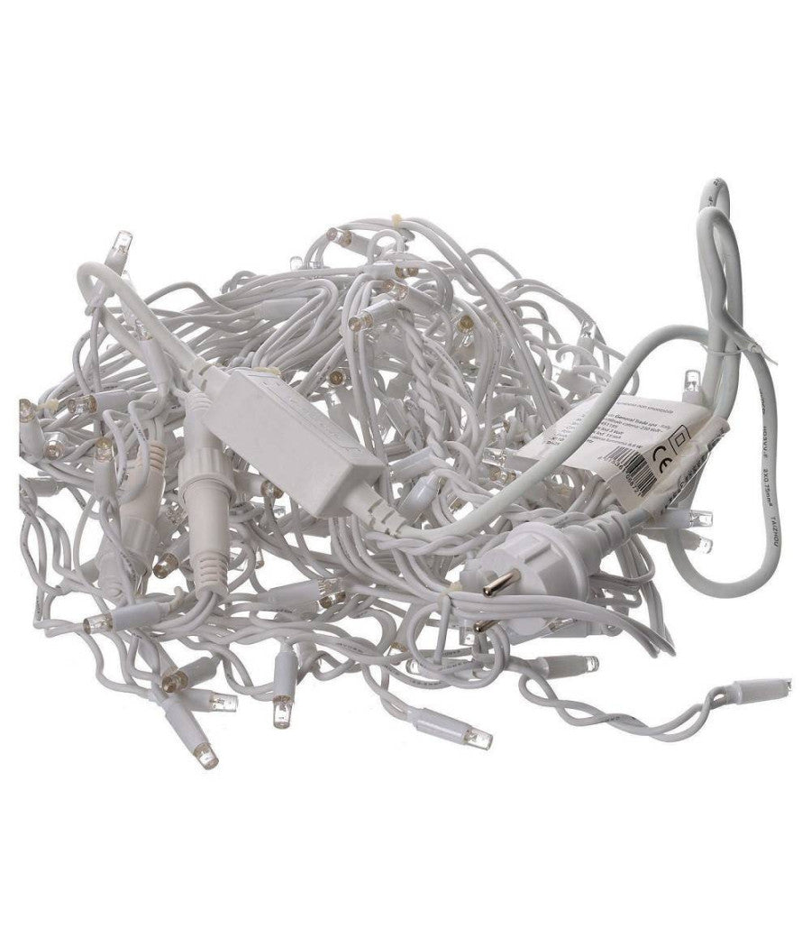 Tenda Catena Luminosa Esterno Rgb Multicolore Luci Natale 100led Prolungabile 3mt         