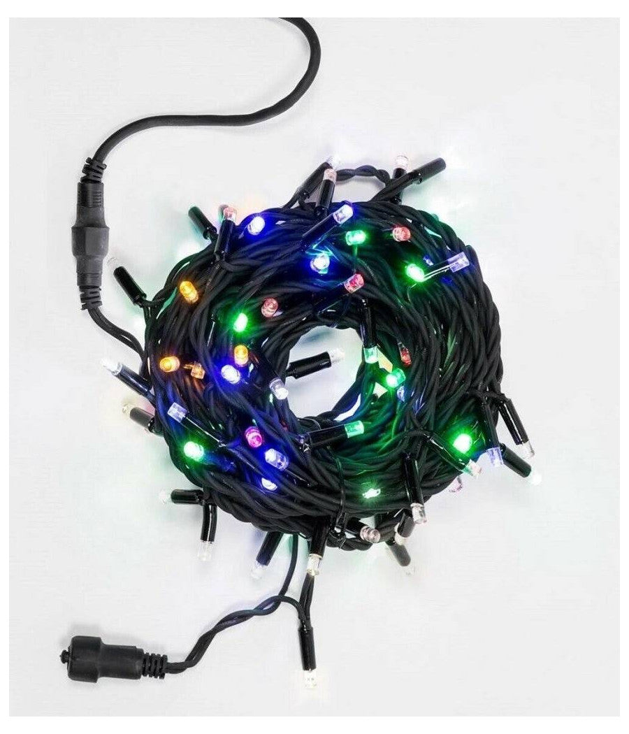 Tenda Catena Luminosa Esterno Rgb Multicolore Luci Natale 100led Prolungabile 3mt         