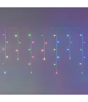 Tenda Catena Luminosa Esterno Rgb Multicolore Luci Natale 100led Prolungabile 3mt         