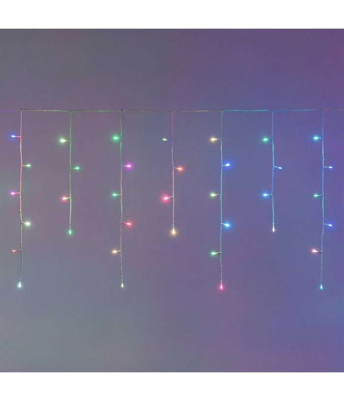 Tenda Catena Luminosa Esterno Rgb Multicolore Luci Natale 100led Prolungabile 3mt         