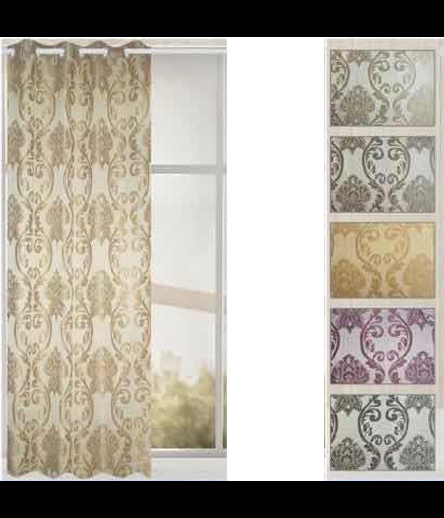 Tenda Cleofe Pannello Singolo 8 Borchie Porta Finestra Cucina Bastone 140x280 Cm         