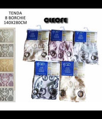 Tenda Cleofe Pannello Singolo 8 Borchie Porta Finestra Cucina Bastone 140x280 Cm         