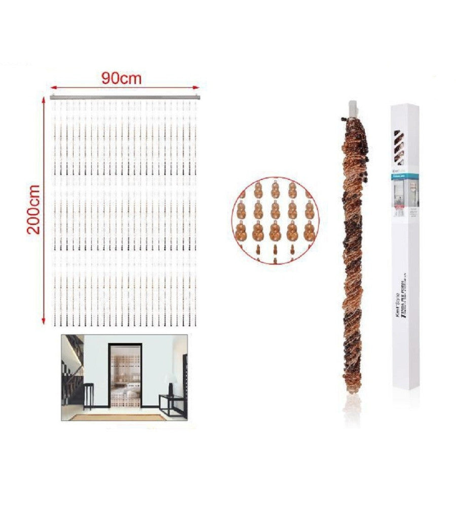 Tenda Con Perline Colorate A Fili Supporto Per Porta 90x200cm Moschiera 2002914         