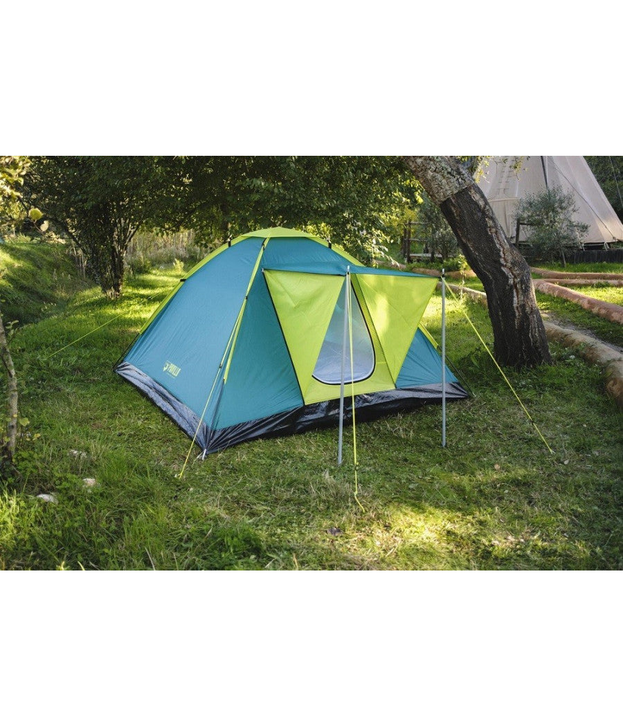 Tenda Da Campeggio Cool Ground Per 3 Posti 210x210x120 Cm Zanzariera Tasca 68088         