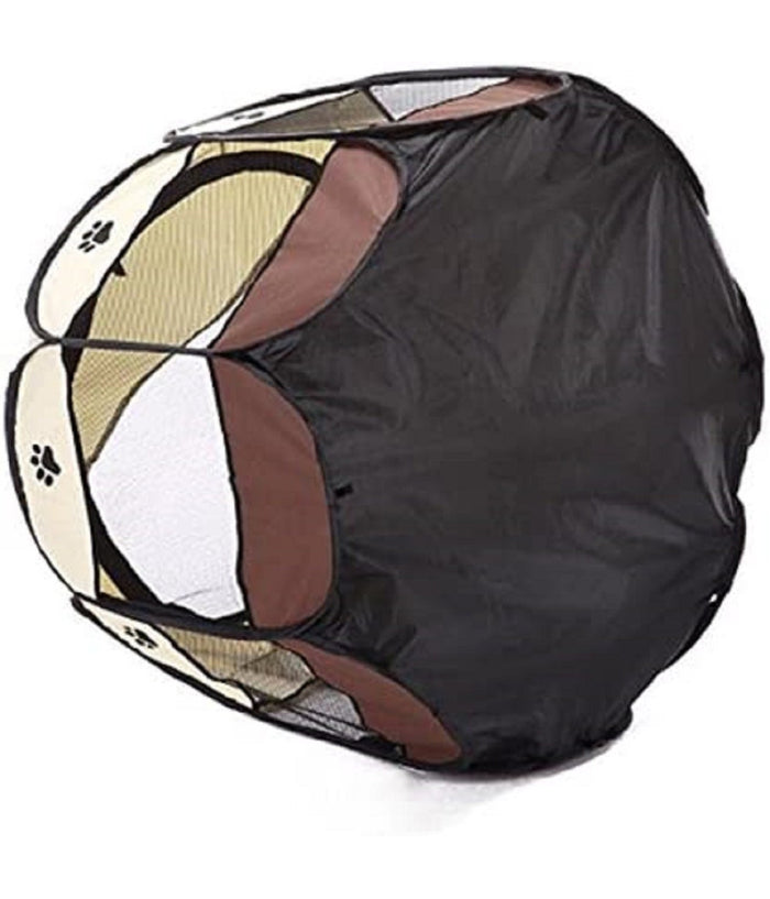 Tenda Da Campeggio Pieghevole Per Animali Gabbia Cani Cucce Ottagono 100x100 Cm         