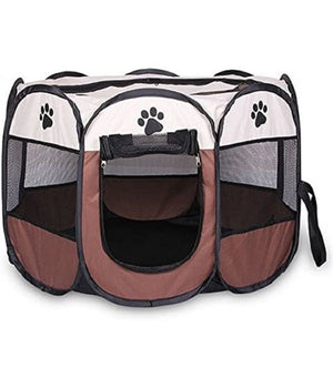 Tenda Da Campeggio Pieghevole Per Animali Gabbia Cani Cucce Ottagono 100x100 Cm         