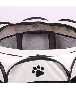 Tenda Da Campeggio Pieghevole Per Animali Gabbia Cani Cucce Ottagono 100x100 Cm         