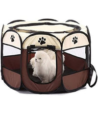 Tenda Da Campeggio Pieghevole Per Animali Gabbia Cani Cucce Ottagono 100x100 Cm         