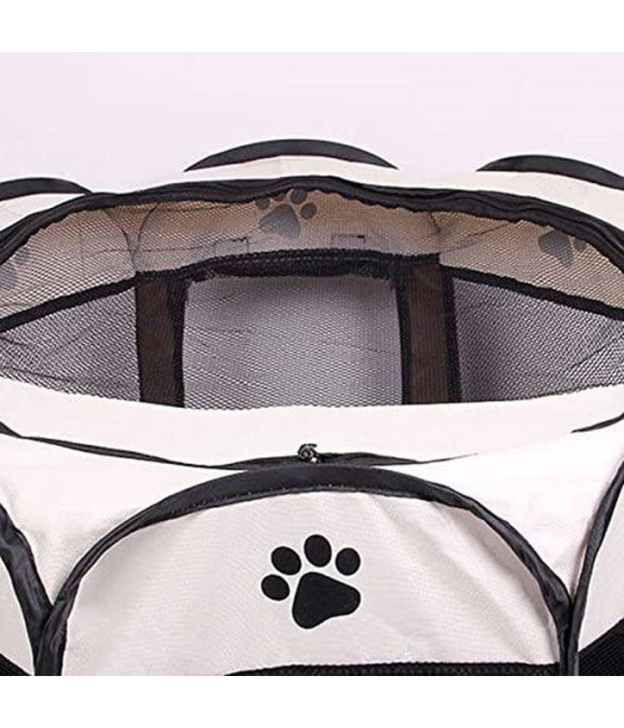 Tenda Da Campeggio Pieghevole Per Animali Gabbia Per Cani Cucce Ottagono 75x75cm         