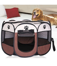 Tenda Da Campeggio Pieghevole Per Animali Gabbia Per Cani Cucce Ottagono 75x75cm         