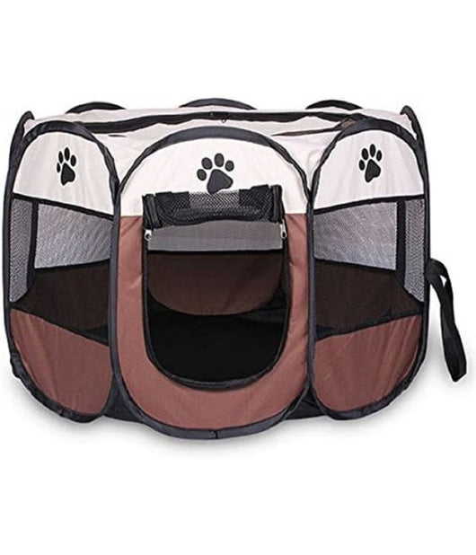Tenda Da Campeggio Pieghevole Per Animali Gabbia Per Cani Cucce Ottagono 80x80cm         