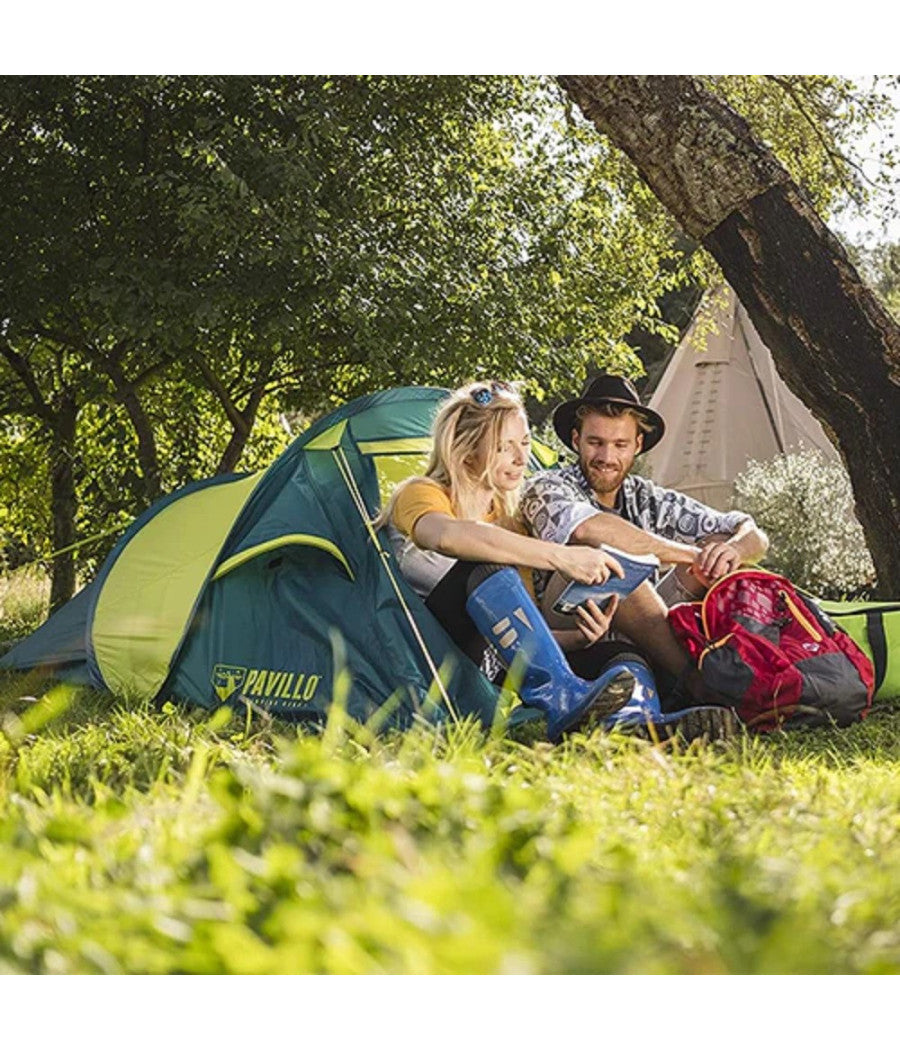 Tenda Da Campeggio Pop-up 2 Persone Cool Quick 220x120x90cm 2 Tasche Borsa 68097         