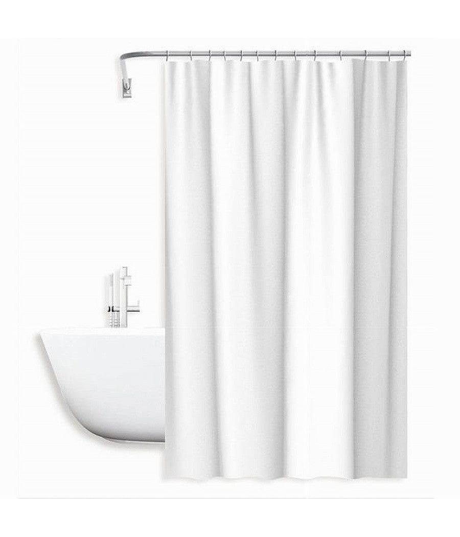 Tenda Da Doccia Impermeabile Peva Bianca 12 Ganci 180 X 200cm Arredo Bagno 69809         