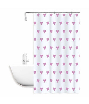 Tenda Da Doccia Vasca Bagno Impermeabile 12 Ganci Con Cuori Rosa 240x200cm 87092         