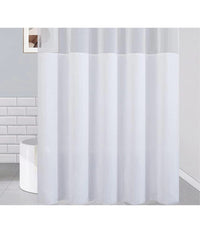 Tenda Da Doccia Vasca Bagno Peva Con 12 Ganci 180x200cm Trasparente Bianco 69491         