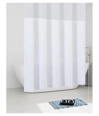 Tenda Da Doccia Vasca Bagno Peva Con 12 Ganci 180x200cm Trasparente Bianco 69491         