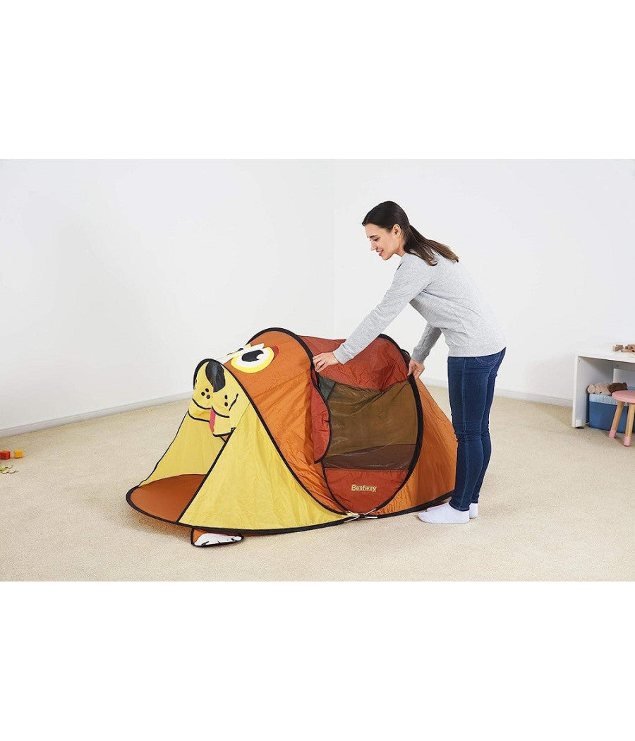 Tenda Da Gioco Bambini A Forma Di Cane 2 Anni+ 182x96x81cm Interno Esterno 68108         