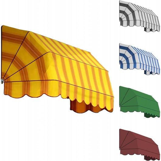 Tenda Sole Cappottina 4 Raggi, Tessuto Tempotest Parà Blu 13, Larghezza 2 x Sporgenza 0,80, UV-Resistente, Impermeabile - Giardino, Balcone