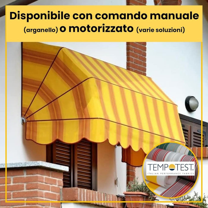 Tenda Sole Cappottina 5 Raggi, Tessuto Tempotest Parà Rosa 25/15, Larghezza 1,50 x Sporgenza 1,40, UV-Resistente, Impermeabile - Giardino, Balcone