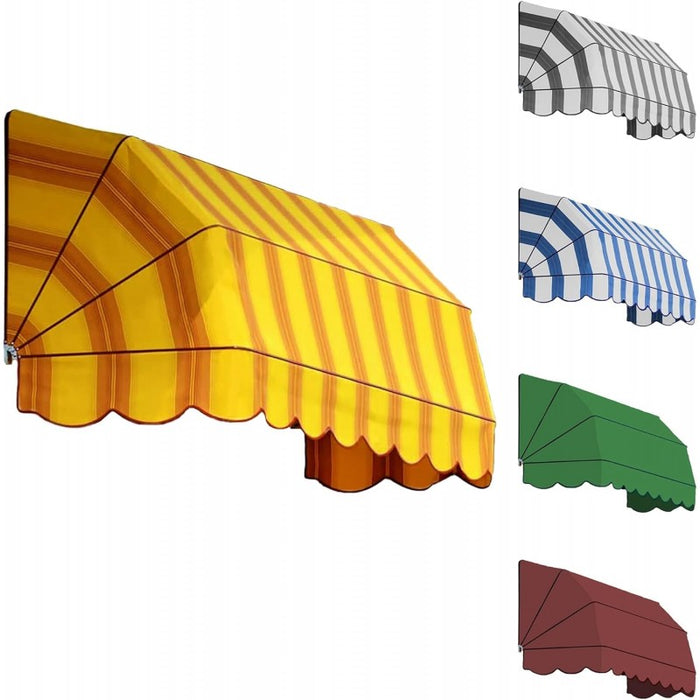 Tenda Sole Cappottina 4 Raggi, Telo PVC Crema, Larghezza 2 x Sporgenza 1, UV-Resistente, Impermeabile - Giardino, Balcone