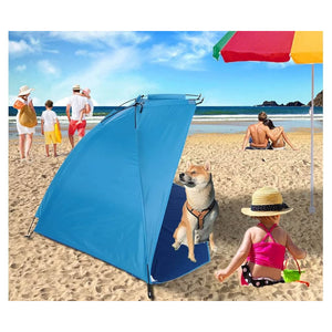 Trade Shop - Tenda Da Spiaggia Paravento Parasole Con Picchetti Portatile Mare 220x110x100cm 206403 -        