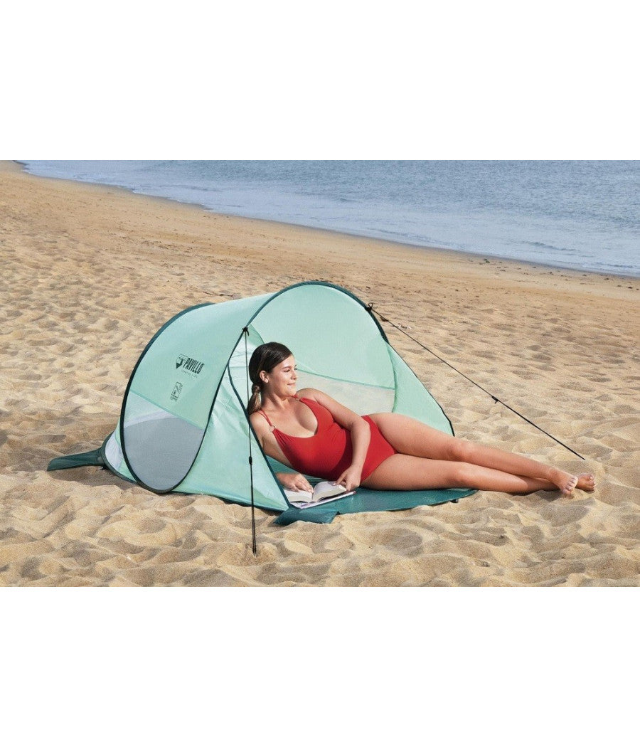 Tenda Da Spiaggia Pop-up Beach Quick 2 Posti 220x120x90cm Borsa Trasporto 68107         