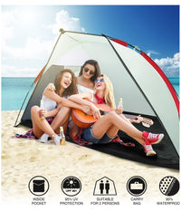 Tenda Da Spiaggia Ramble 2 Adulti 200x100x100cm Con Tasche Borsa Trasporto 68001         