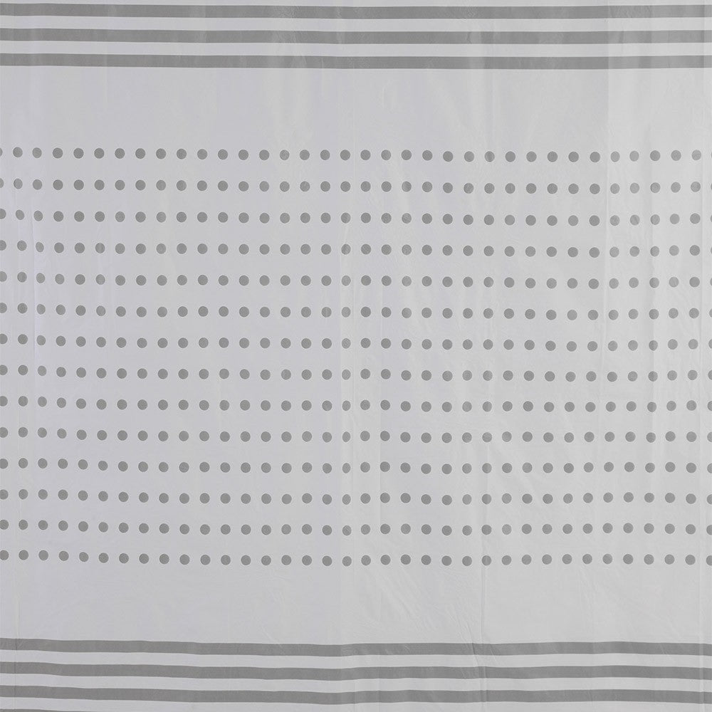 Tenda doccia 120x200 cm in  acrilico bianco e beige completa di gancetti