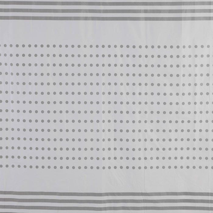 Tenda doccia 120x200 cm in  acrilico bianco e beige completa di gancetti