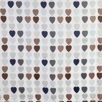 Tenda doccia 120x200cm in poliestere dalla fantasia a cuori con ganci