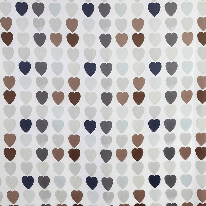 Tenda doccia 120x200cm in poliestere dalla fantasia a cuori con ganci