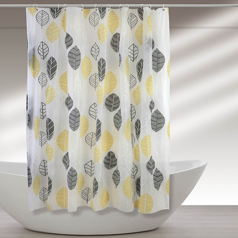 Tenda doccia 120x200cm in acrilico con motivo floreale completa di ganci