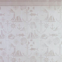 Tenda doccia 180x200 cm in  acrilico con motivi marini completa di ganci