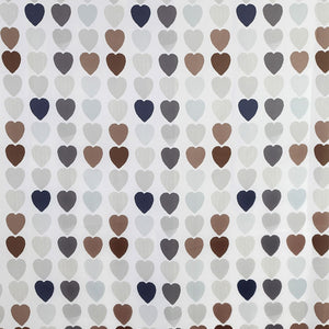 Tenda doccia 180x200cm in poliestere dalla fantasia a cuori con ganci